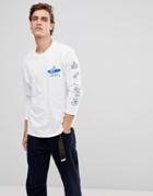 Element Wheelin Logo Long Sleeve T-shirt In White - White