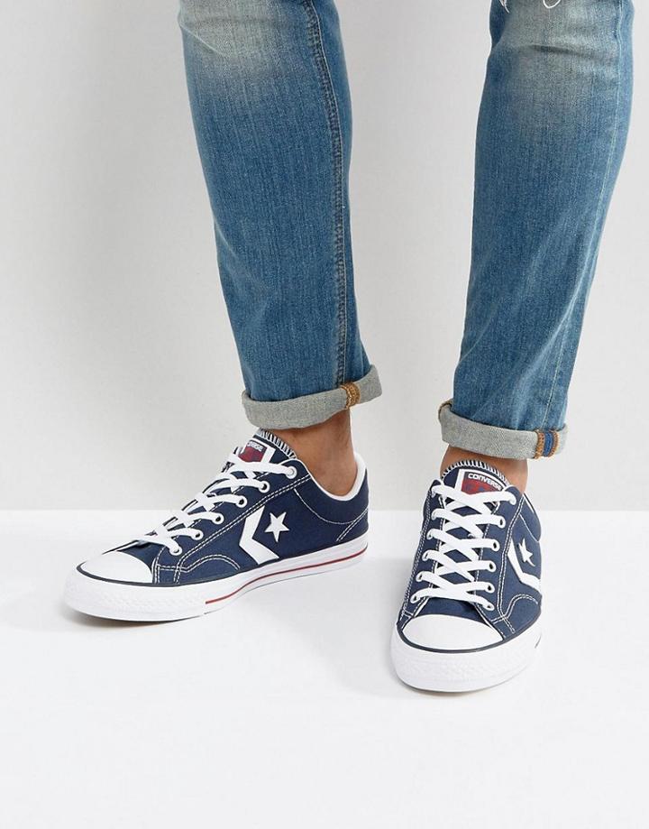 Converse Star Player Sneakers In Blue 144150c