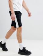 Asos Design Jersey Skinny Shorts With Side Stripe - Black