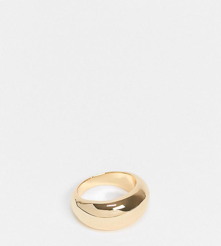 Asos Design Curve 14k Gold Plated Ring In Bubble Design