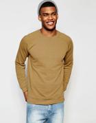 Asos Sweatshirt In Camel Marl - Brown