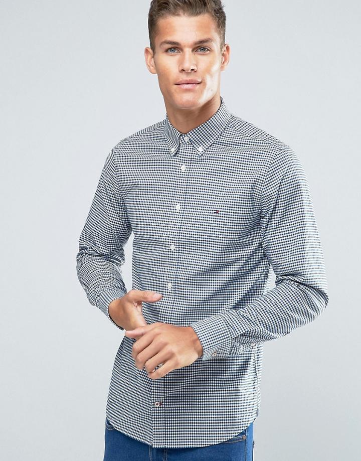 Tommy Hilfiger Shirt With Gingham Check In Ny Regular Fit Navy - Navy
