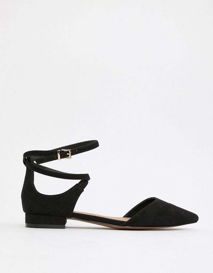 Asos Design Lit Pointed Ballet Flats - Black