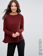 Asos Tall Ripple Stitch Sweater - Red