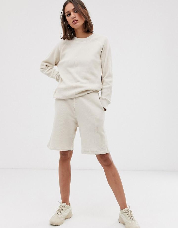 M.c. Overalls Sweat Shorts In Waffle - Beige