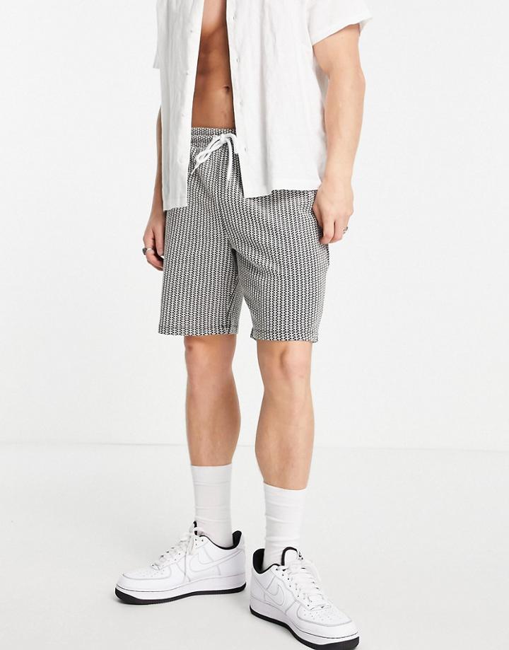 Asos Design Set Skinny Shorts In Smart Texture-multi
