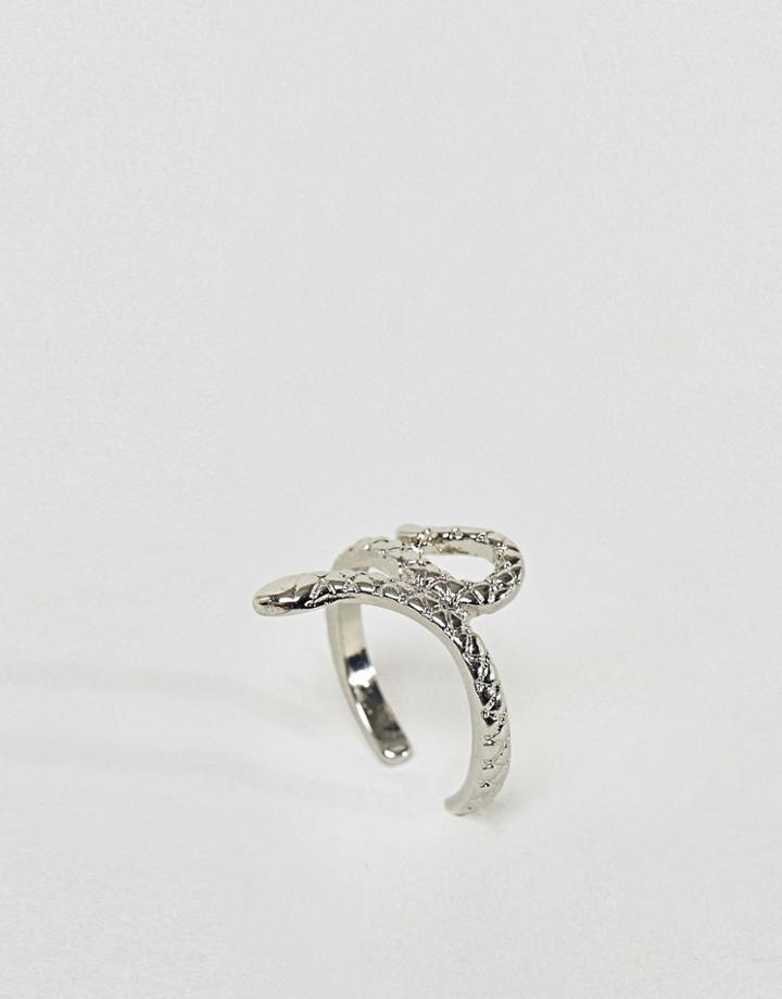 Asos Design Snake Toe Ring - Silver