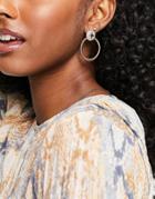 Topshop Pave Screw Door Knocker Earrings In Gold