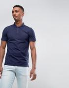 Selected Homme Polo Shirt With Chest Branding - Navy