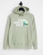 The North Face Half Dome Chest Print Hoodie In Green