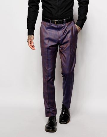 The Grateful Thread Plum Check Suit Pant - Purple