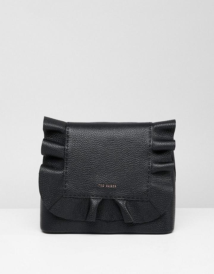 Ted Baker Leather Ruffle Backpack - Black