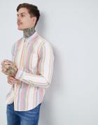 Pull & Bear Oxford Shirt In Multi Stripe - White