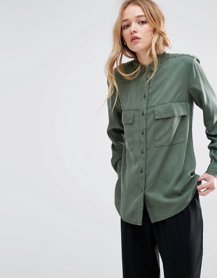 Native Youth Tencel Utility Shirt - Olive