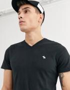 Abercrombie & Fitch Icon Logo Vneck T-shirt In Black