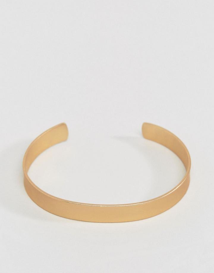 Asos Sleek Matte Cuff Bracelet - Gold