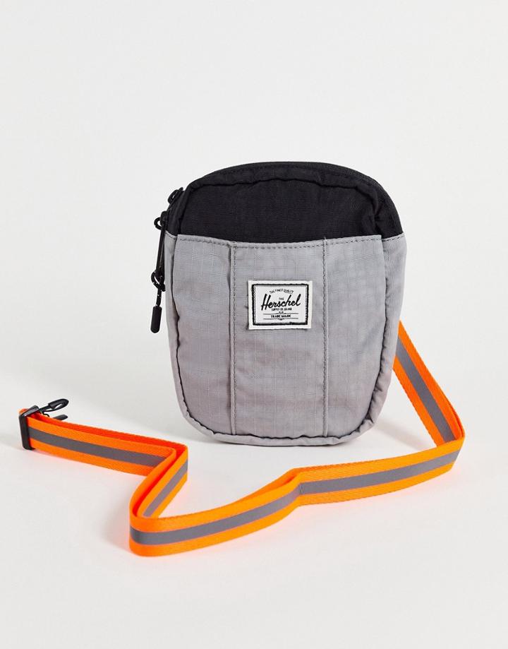 Herschel Supply Co Cruz Flight Bag In Gray With Contrast Orange Detail-grey