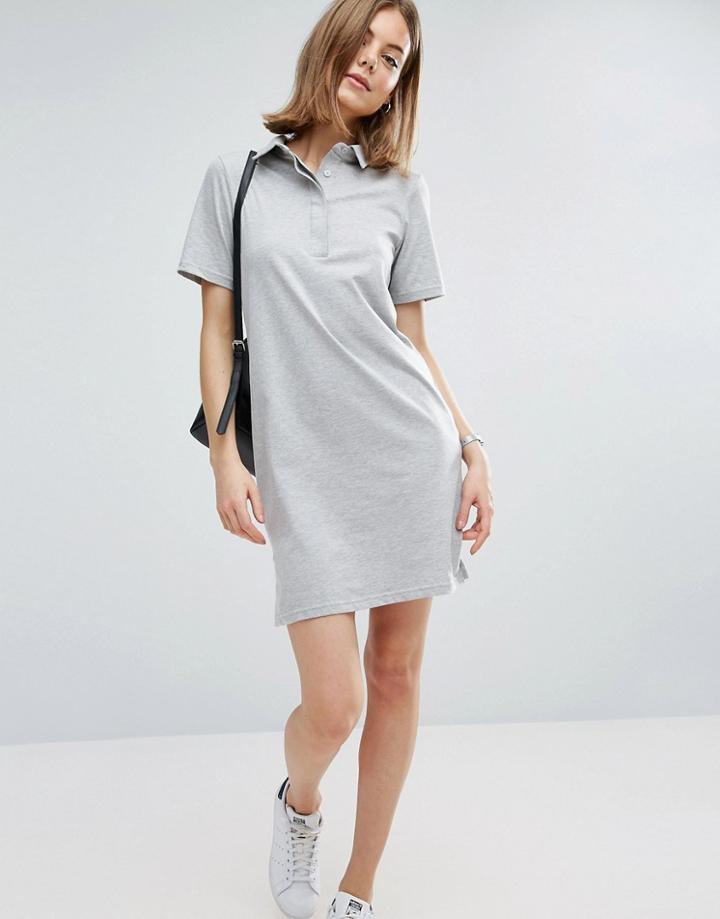 Asos Clean Polo Shirt Dress - Gray