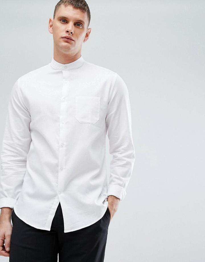 Lindbergh Smart Shirt With Grandard Collar In White - White