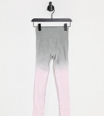 Love & Other Things Petite Gym Seamless Ombre Knitted Leggings In Pink & Gray-multi