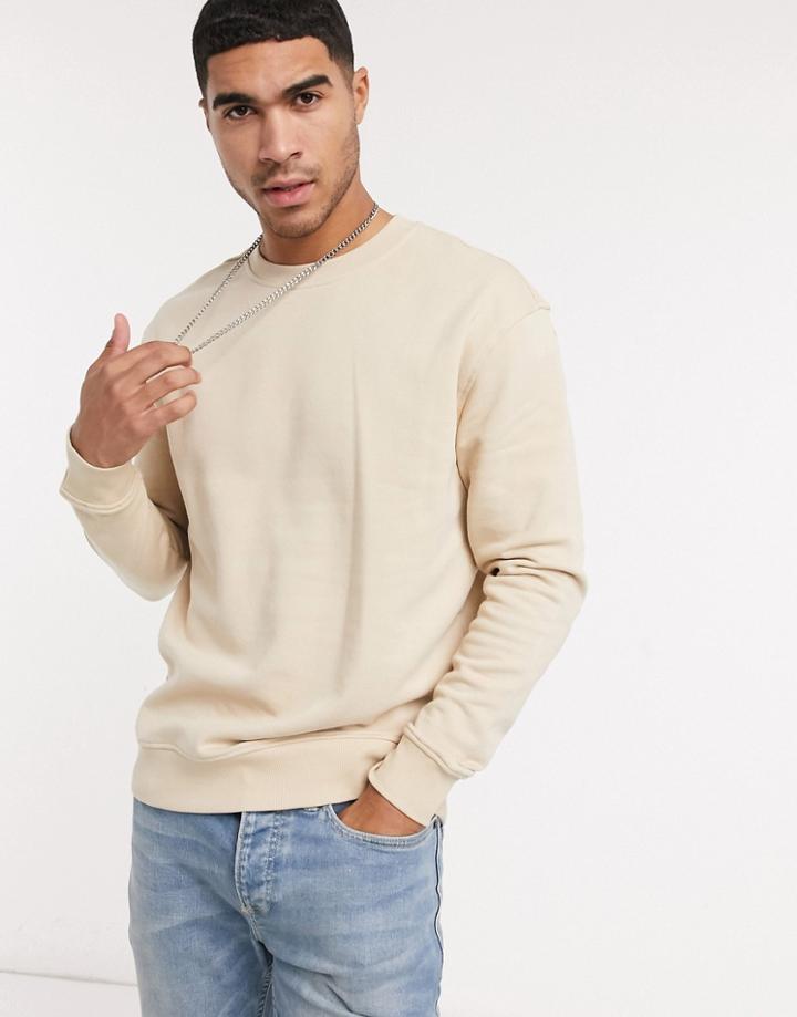 New Look Oversized Sweatshirt In Stone-neutral