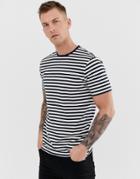 Only & Sons Short Sleeve T-shirt In Stripe-navy