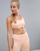 Kisaiya Metallic Thin Strap Crop Top - Pink