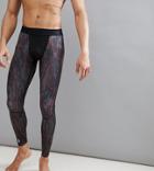 First Running Base Layer Tights In All Over Print - Red
