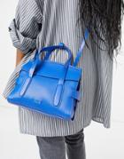 Reiss Sophie Leather Crossbody Bag In Electric Blue-blues