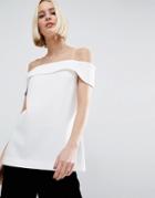 Asos Minimal Cold Shoulder Top - White