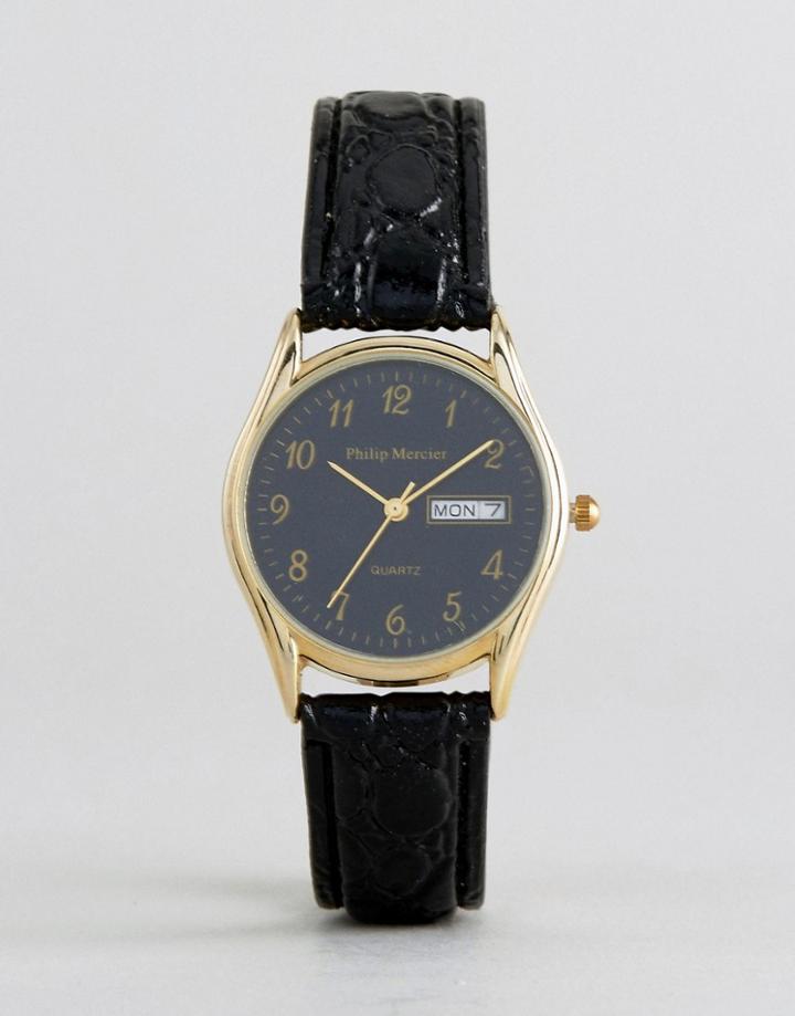 Philip Mercier Black Watch With Black Dial - Black