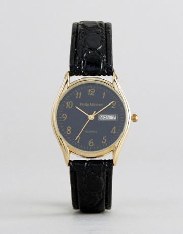 Philip Mercier Black Watch With Black Dial - Black