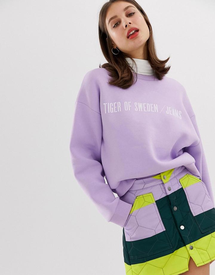 Tiger Of Sweden Jeans Logo Sweater - Purple