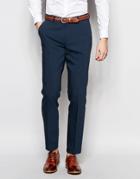 Asos Skinny Suit Pants With Contrast Trim - Navy
