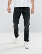 Jack & Jones Intelligence Jeans In Regular Fit Washed Black Denim - Black
