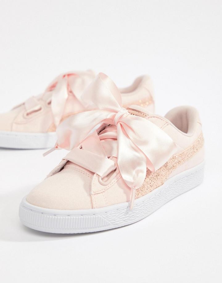 Puma Basket Heart Canvas Sneaker-white