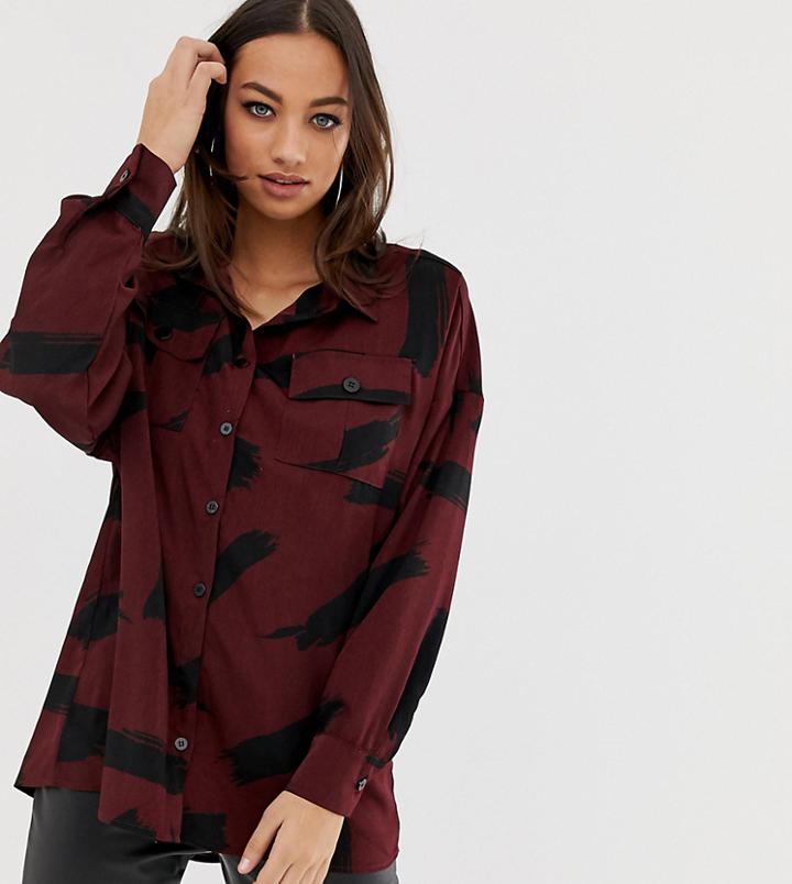 Prettylittlething Brush Stroke Shirt In Multi - Multi