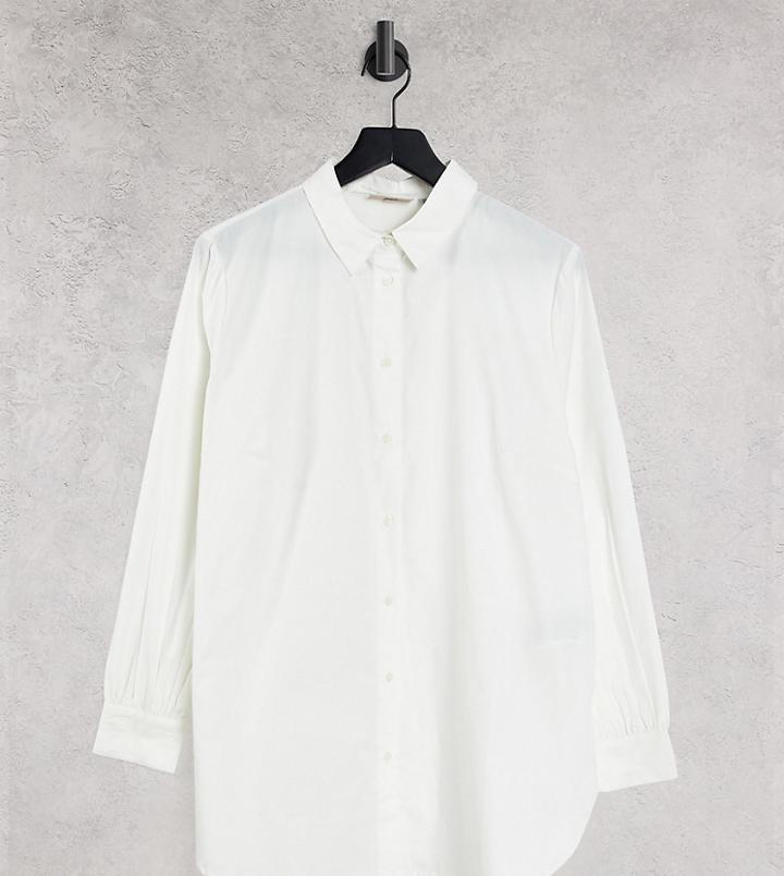 Only Curve Oversized Shirt In White