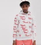 Chinatown Market Thank You Hooded Sweat In Gray