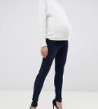 Bandia Maternity Over The Bump Skinny Jean With Removable Bump Band-blue