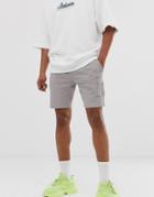 Asos Design Skinny Jersey Shorts With Ma1 Pocket In Gray