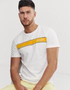 Jack & Jones Originals Stripe Panel T-shirt With Branded Logo - White
