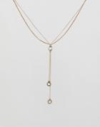 Boohoo Layered Drop Necklace In Gold - Gold