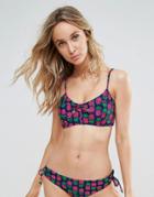 Pour Moi Pineapple Scoop Neck Bikini Top - Navy