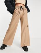Missguided Cargo Pants In Camel-neutral