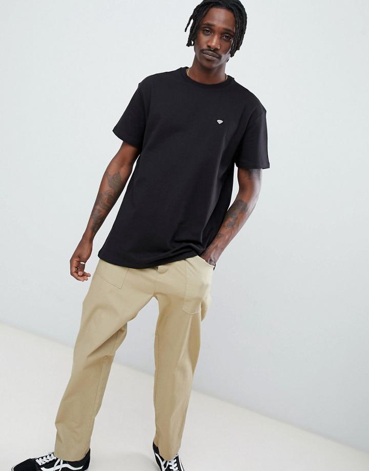 Diamond Supply Rhinestone T-shirt With Small Logo In Black - Black