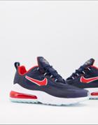 Nike Air Max 270 React Sneakers In Midnight Navy/chile Red