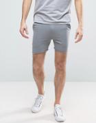 Asos Super Skinny Shorts With Raw Edge - Gray