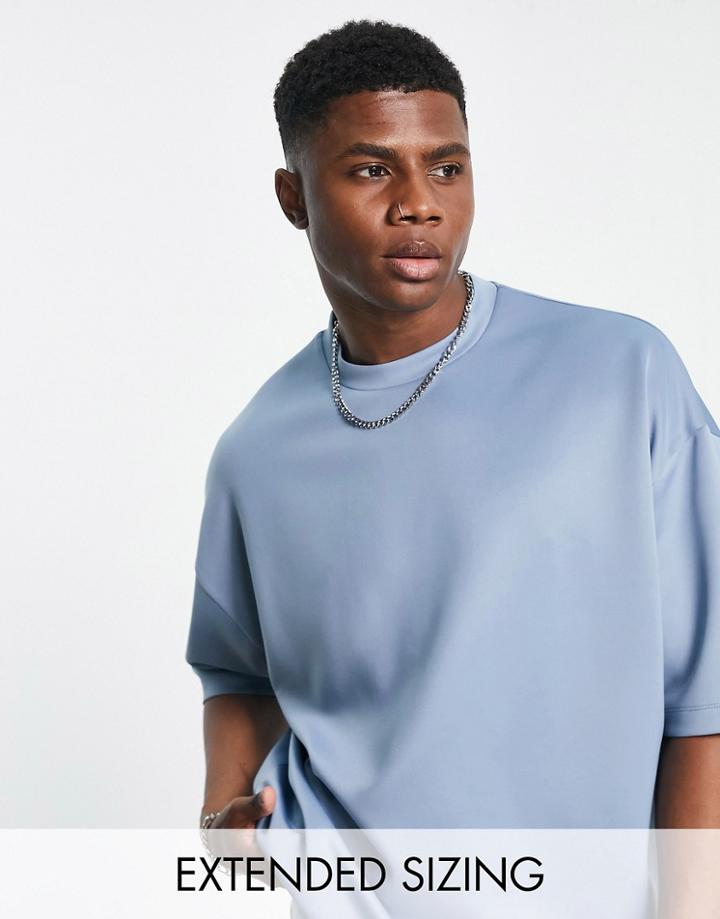 Asos Design Oversized T-shirt In Blue Scuba