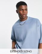 Asos Design Oversized T-shirt In Blue Scuba